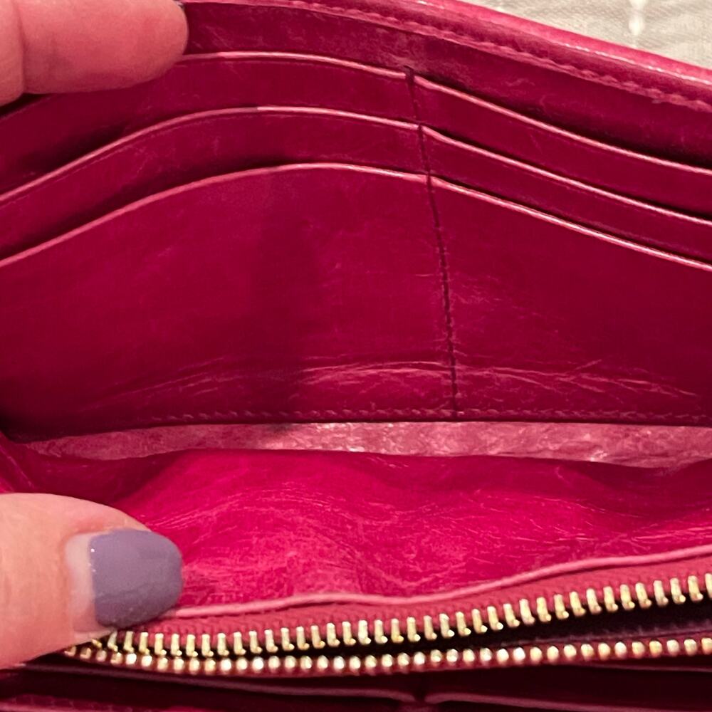Miu Miu Matalesse Nappa Leather Wallet Red Pink - Picture 11 of 15